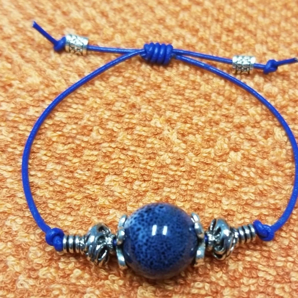 Leather Adjustable Large Bead Bracelets!
